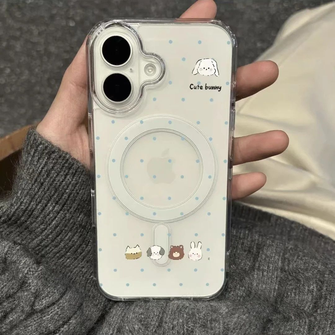 Full-Screen Cat Paw Design Suitable for Apple 15 Pro Max Phone Case 17 16 Transparent Magnetic Suction 11 Touch Button 14 17P
