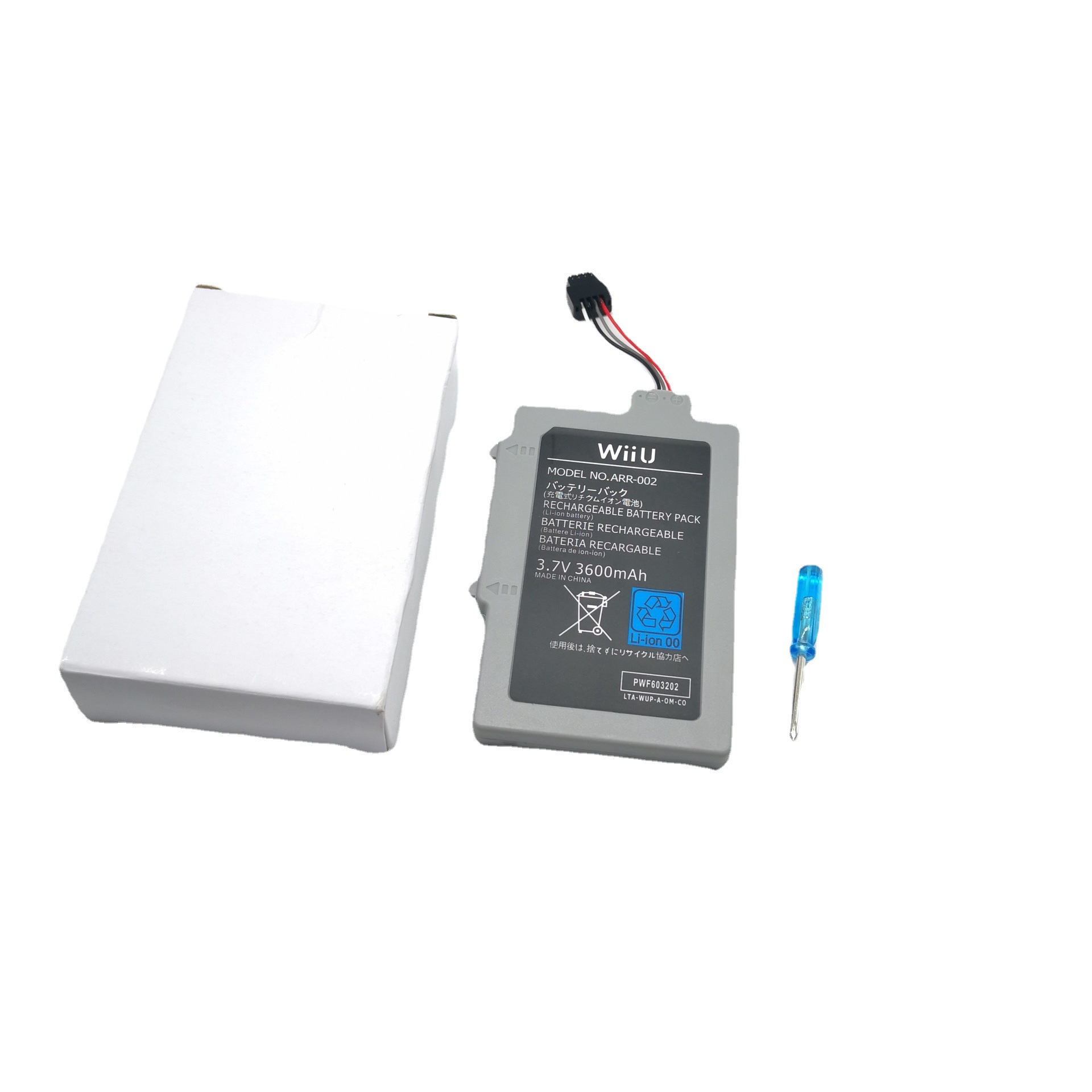 Suitable for WIIU handle battery WIIU PAD handle replacement battery 3600mAh high capacity with screwdriver