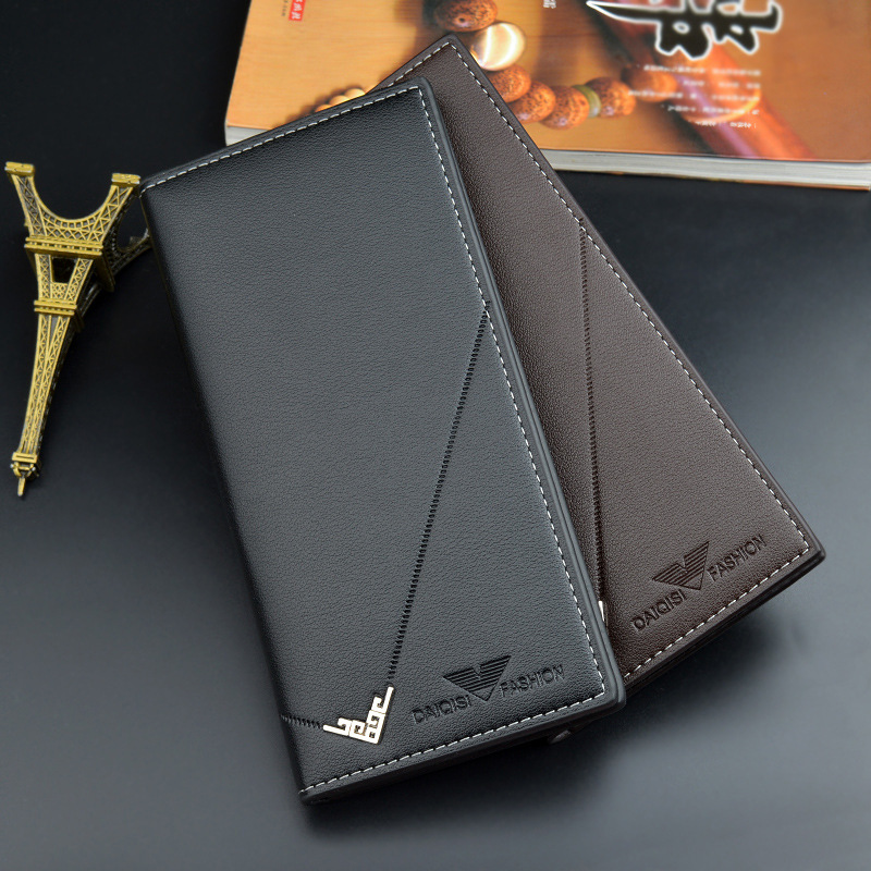 New Men's Wallet Men's Long Wallet Vertical Thin Youth Soft Wallet Multi-card Large Capacity Fashion Suit Bag
