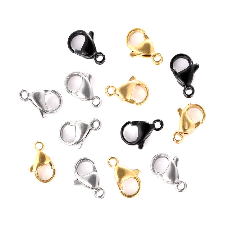 Spot real gold plating stainless steel lobster clasp diy jewelry buckle bracelet connection buckle cross chain necklace accessories