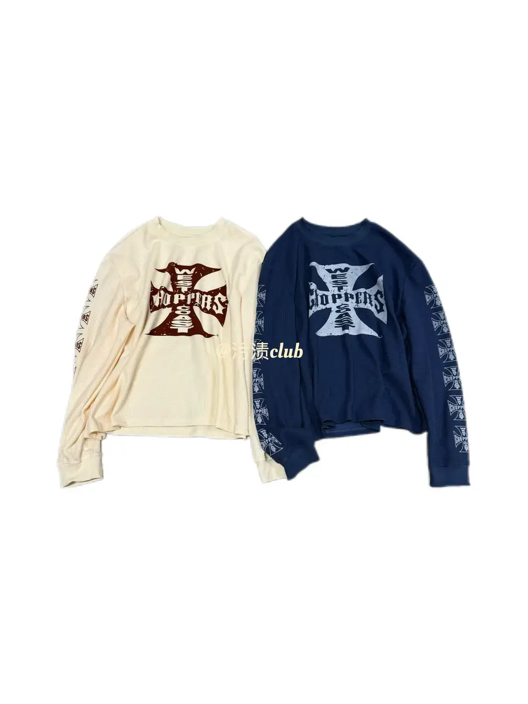 West Coast Choppers waffle knit long sleeve top