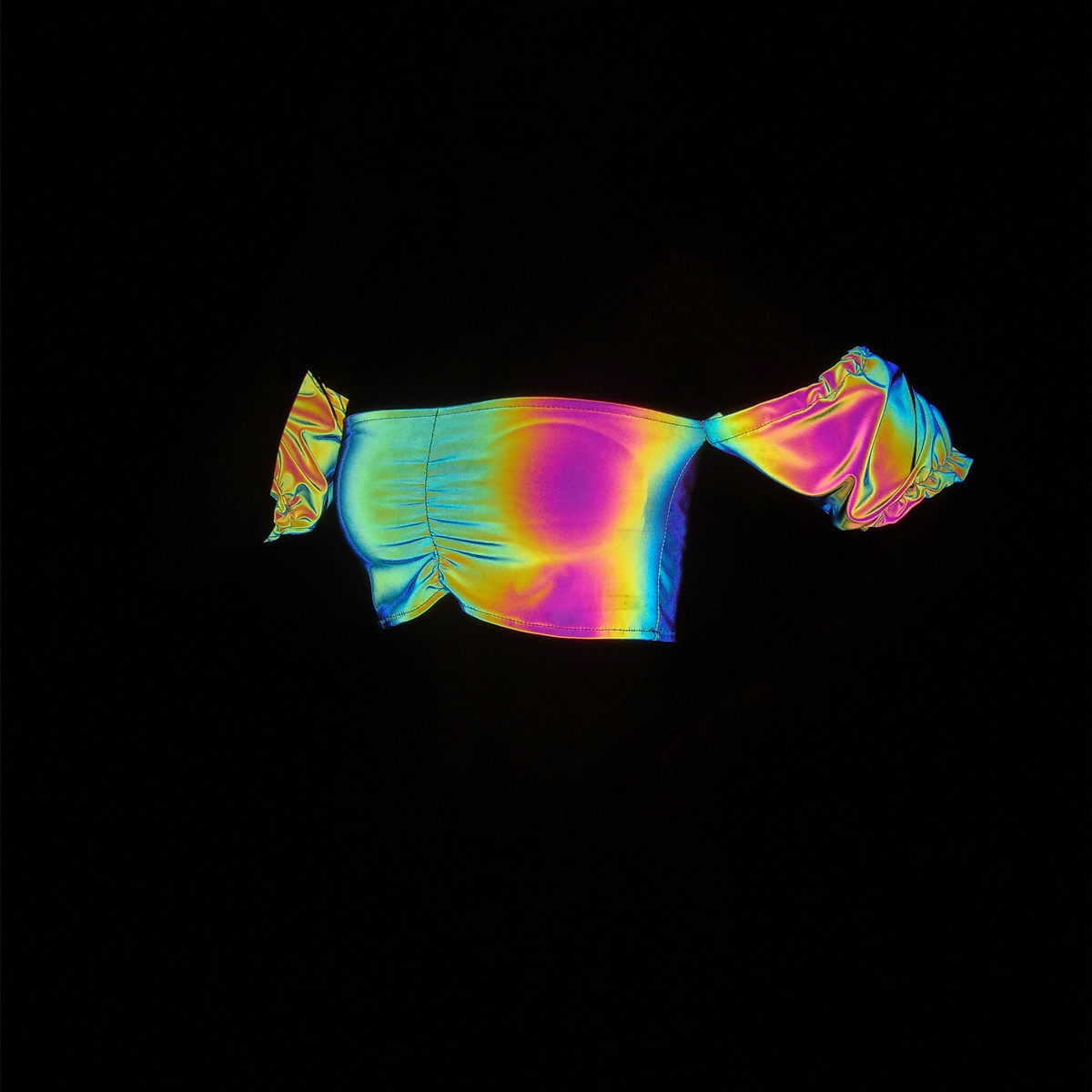 Cross-border Europe and the United States sexy colorful reflective strapless vest Amazon ins backless lantern sleeve wrap chest jacket wholesale