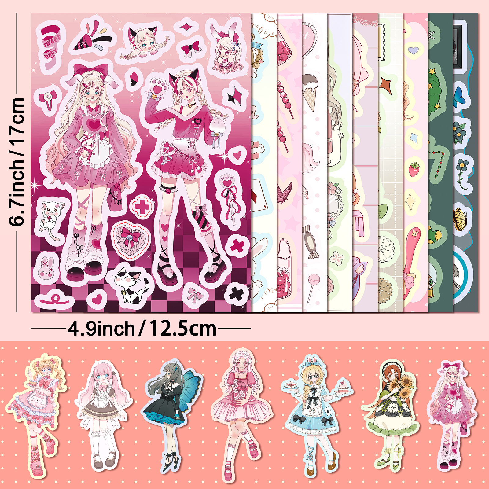 [One Price] 10 Sheets/Pack 2D Sailor Moon Stickers Loli Girl Stickers Girls DIY Stickers