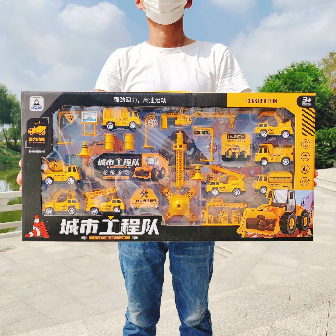 City engineering toy car boy car model night market educational institutions enrollment gift box children's toys wholesale