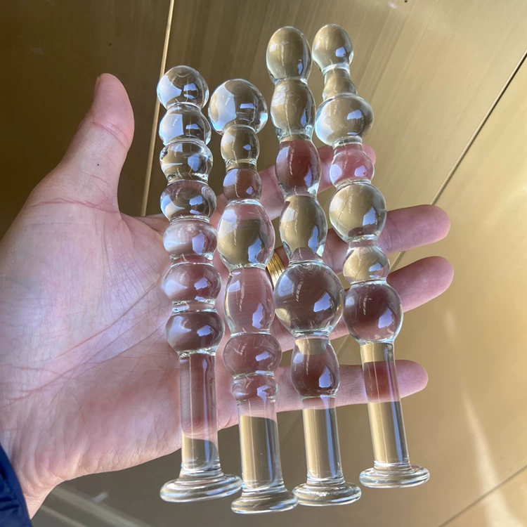 Transparent Crystal Glass Massage Stick, Anal Expansion Beads, Anal Plug, Ice and Fire Anal Plug, Masturbation Device, Adult Fun