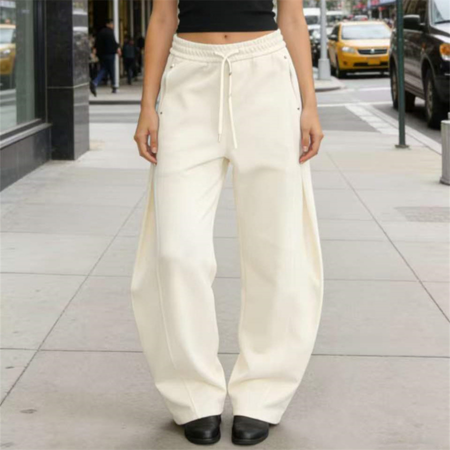 American Retro Fashion Scimitar Pants for Women, Summer Design, Versatile New Style, Fashionable Loose Fit, Slimming Wide-Leg Pants