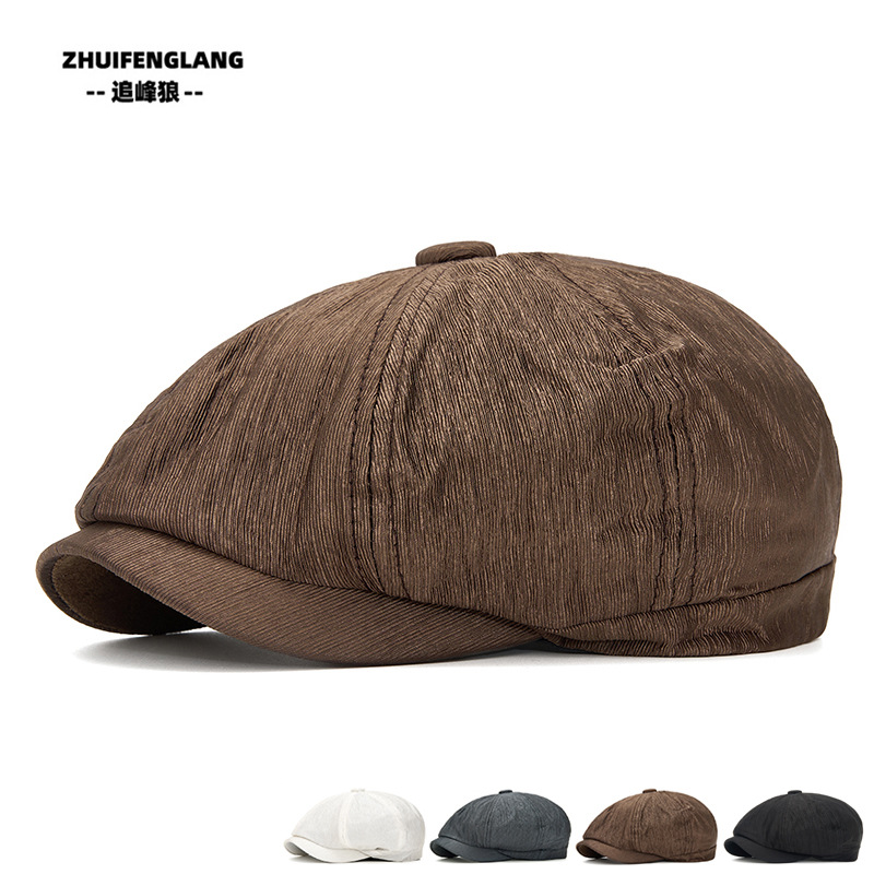 Spring and Summer British-Style Plain Newsboy Cap for Women, Versatile Beret, Casual Fashion Baseball Cap, Men's Forward Cap