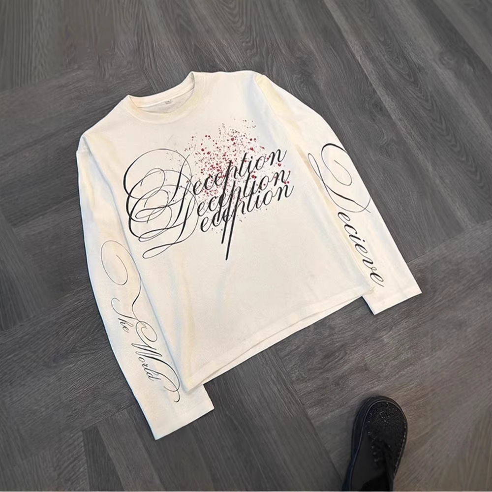 European and American Cross-Border Autumn and Winter New Fashion Trendy Street Style Printed Long-Sleeve Tops for Men and Women Wholesale