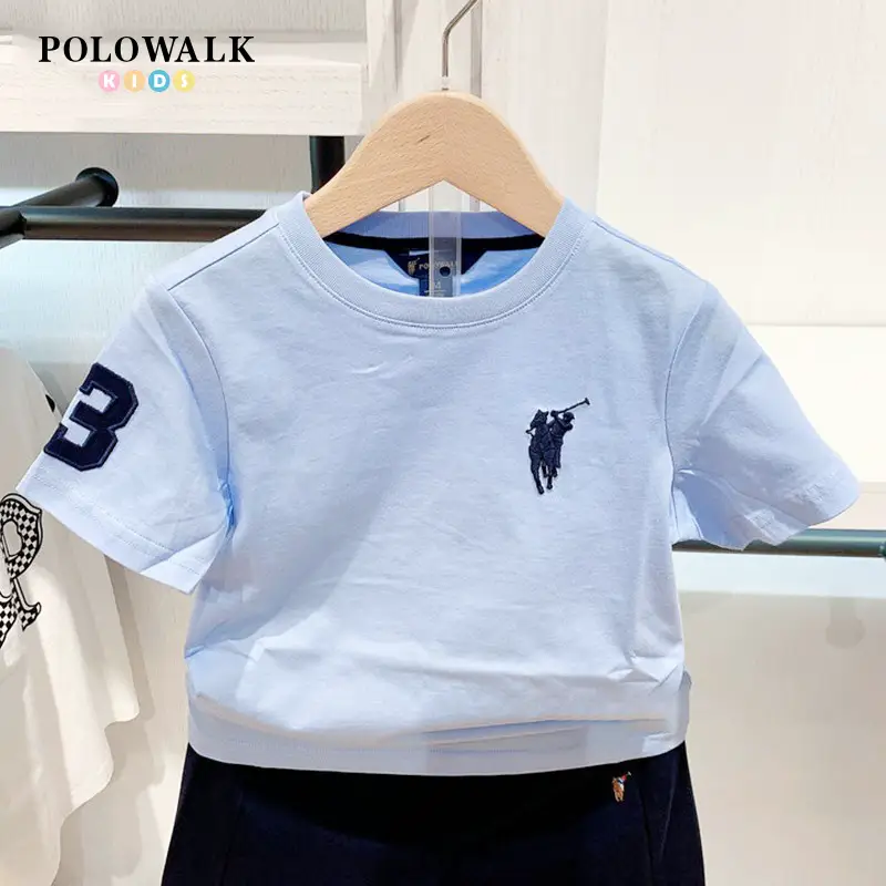 Polowalk Children's Clothing Boys Short Sleeves T-Shirt Summer New arrival Paul kids Athleisure Round Neck Breathable Tops
