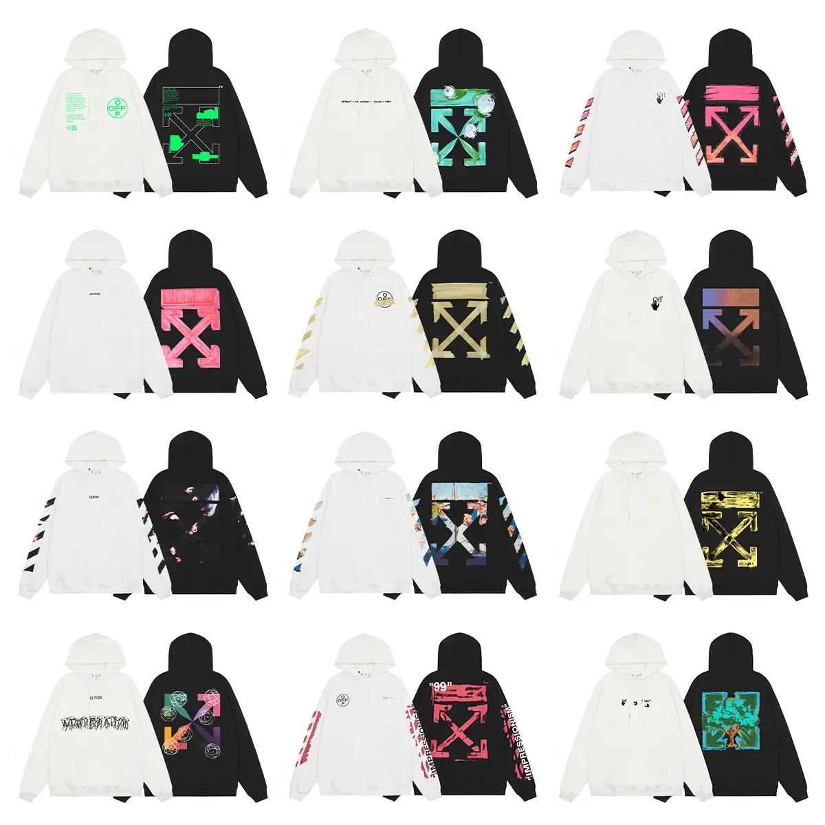 Off Cross-Border Wholesale Trendy Brand Ow Autumn and Winter High-Quality Casual Hoodies Arrow Sweatshirts for Men and Women Couples