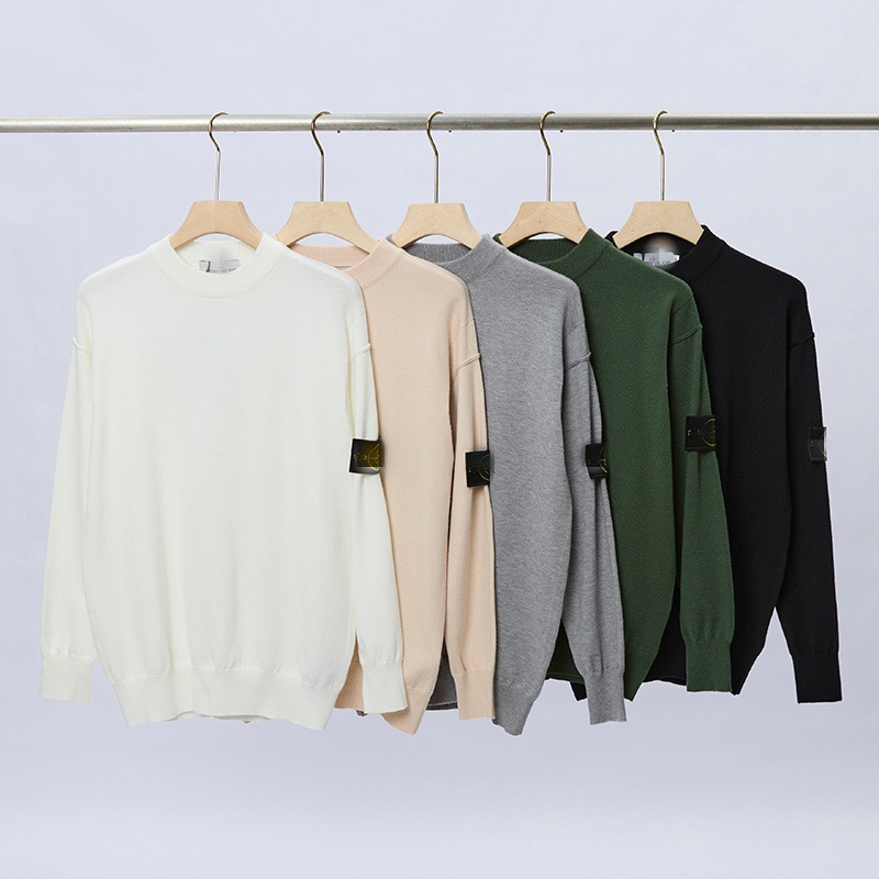 Cross-Border Stone Autumn and Winter Sweater Basic Classic Armband Men's and Women's Round Neck Pullover Long-Sleeved Terry Ius Foto QC da 1688 su Qualit.ly