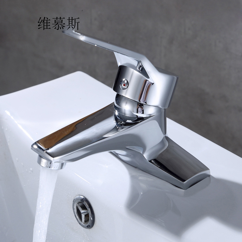 Copper two-joint wash basin faucet bathroom hot and cold wash basin counter basin faucet manufacturers wholesale