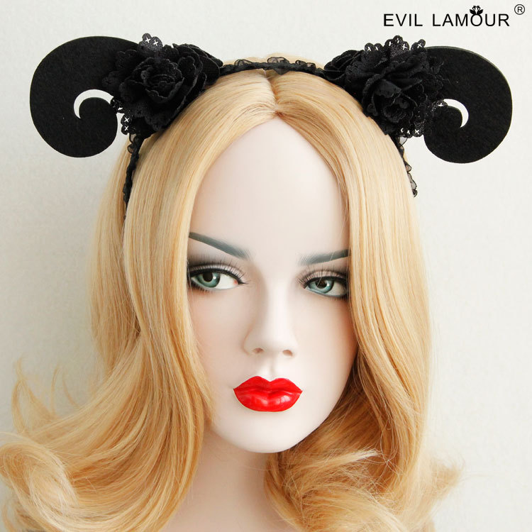 Vampire Dress Up Halloween Christmas Ball Performance Horn Hair Hoop Party Animal Female Head Jewelry FG-32