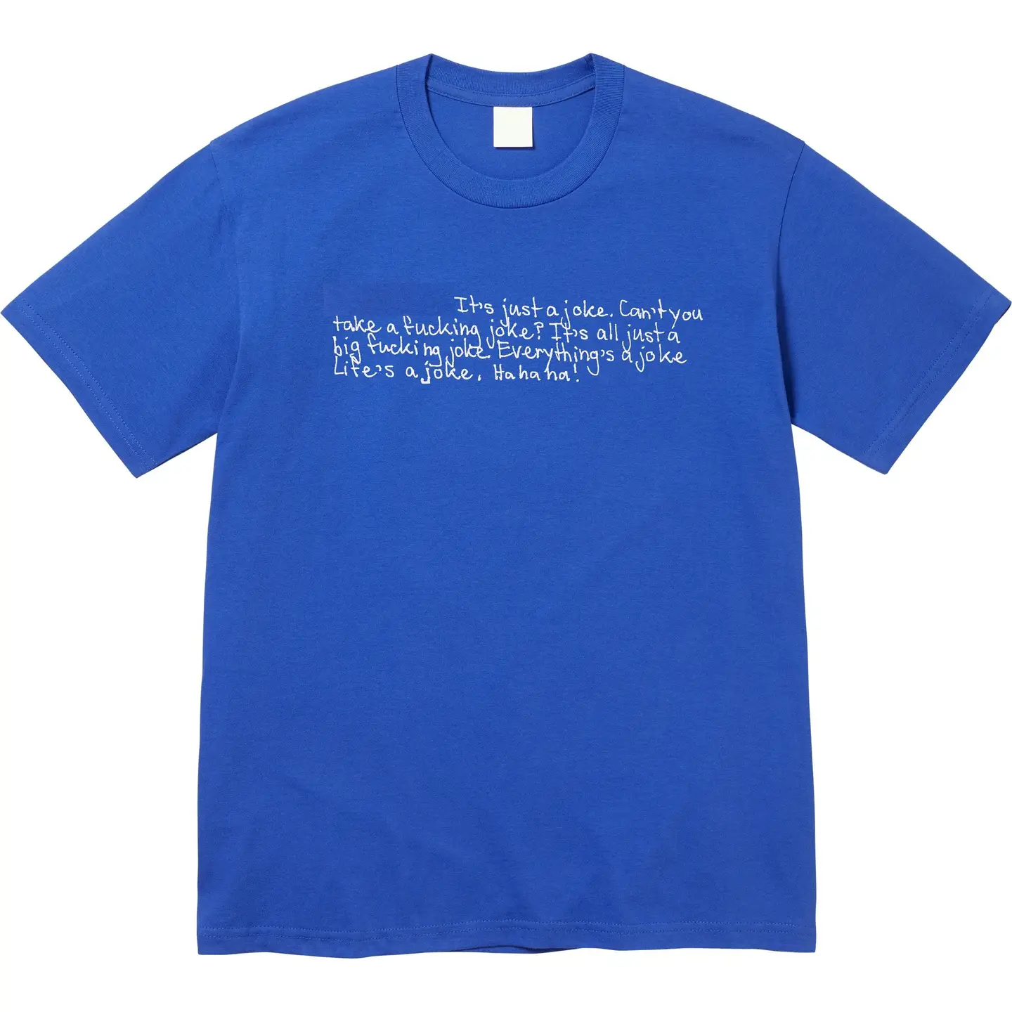 25FW Joke Tee Chest English Joke Letter Short Sleeve T-shirt Pure Cotton Inner Dress for Men and Women