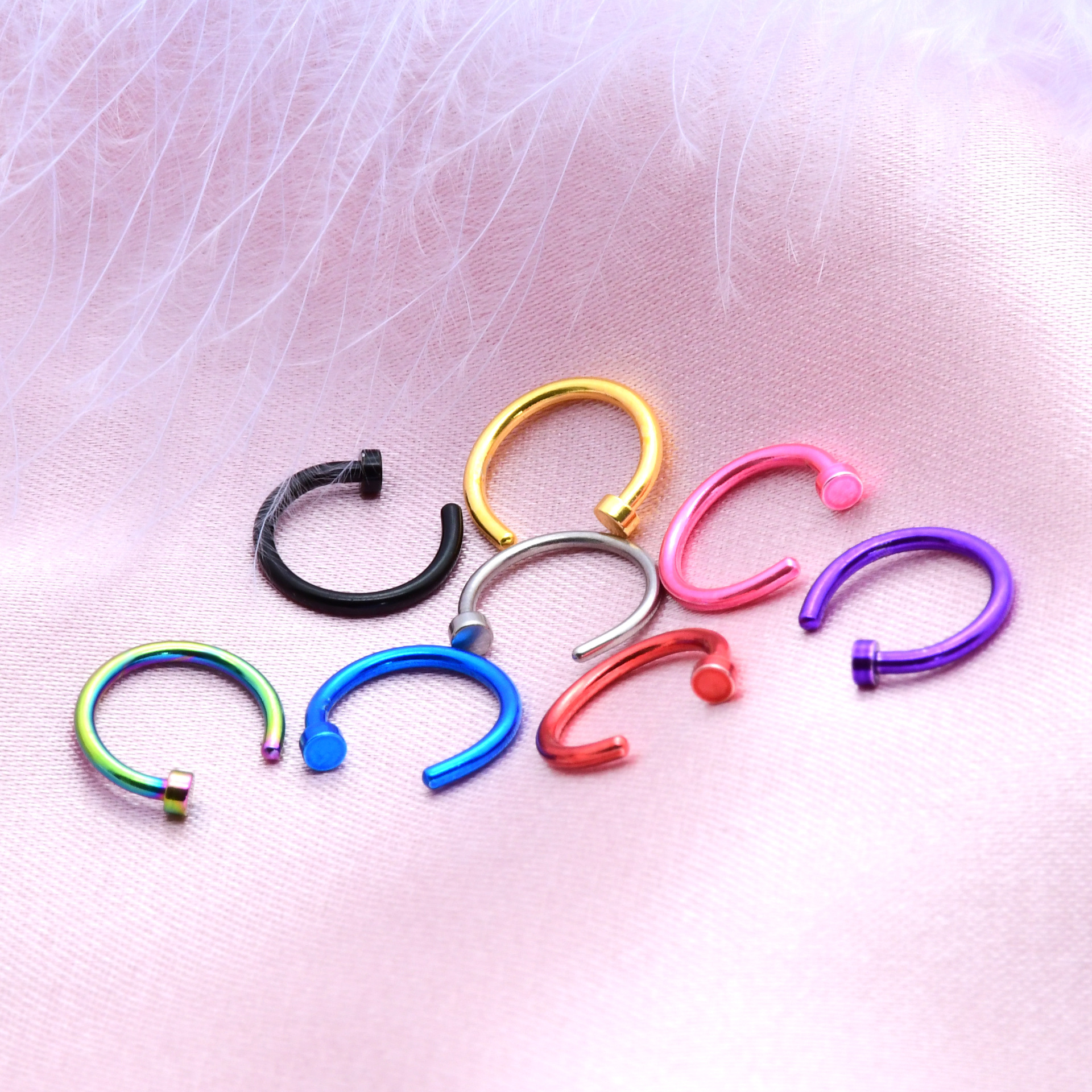 Factory Spot Wholesale European and American Jewelry C-Shaped Nose Nail Nose Ring Nose Ornament Lip Nail Piercing Jewelry Large Quantity Price Favorable