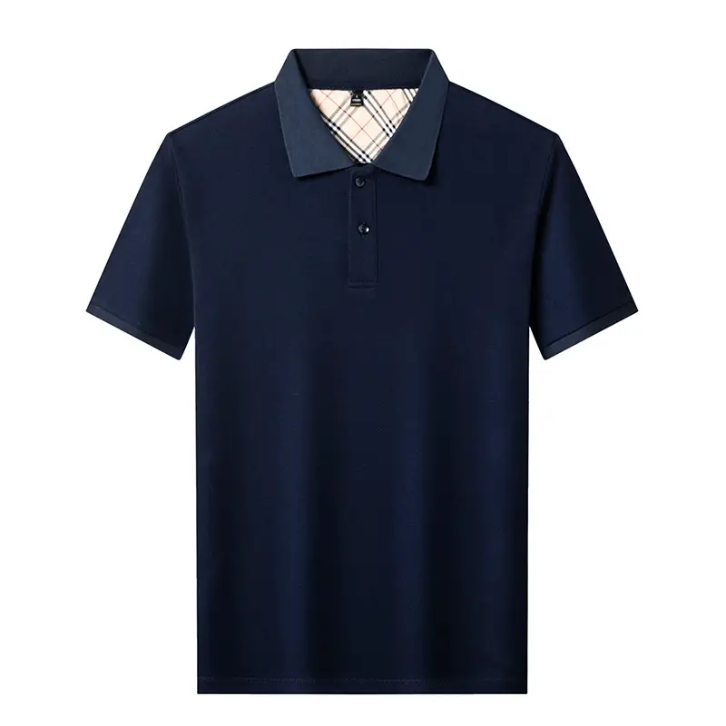 mercerized cotton short sleeve men's polo shirt 2025 summer new solid color casual breathable lapel T-shirt men