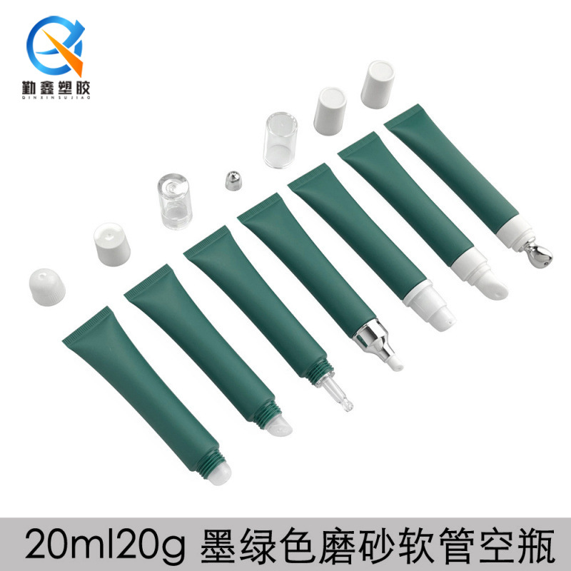 In-Stock Green Matte 20ml Plastic Cosmetic Soft Tube for Eye Cream, Essence, and Lip Balm Packaging