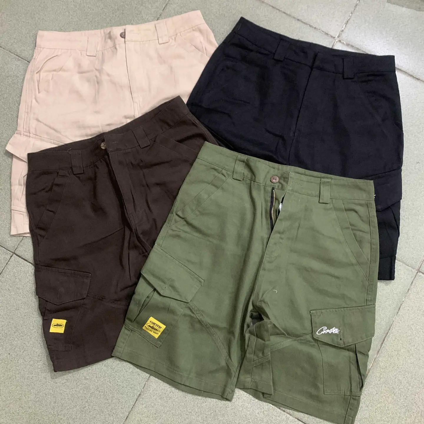Cross-Border Hot-Selling Alcatraz Embroidered Workwear Casual Shorts High Street Casual Multi-Pocket Shorts for Men and Women