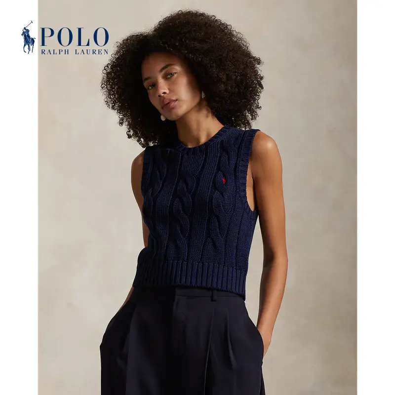 Ralph Lauren/Ralph Lauren Women's 25 Spring Cable Knot Cotton Short Vest Rl26554