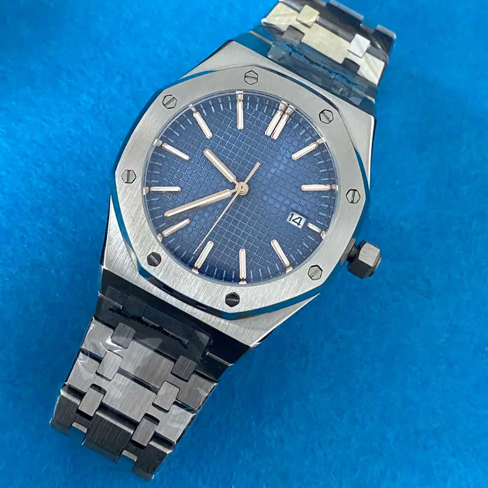 41mm Men Mechanical Watch Matching Nh35 Movement Sapphire Glass Stainless Steel Case Green Luminous