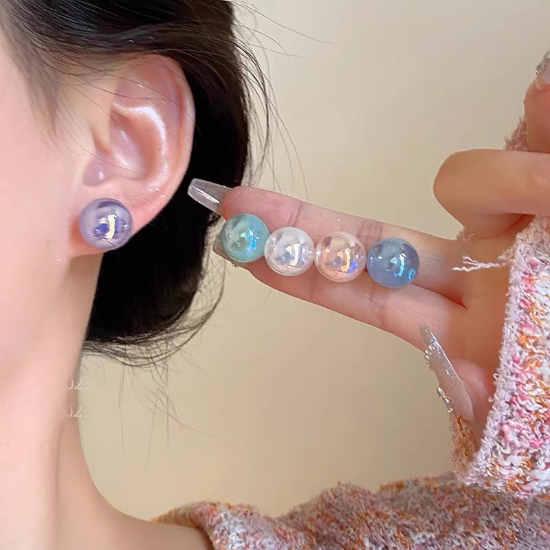 Candy-Colored Mermaid Pearl Earrings 2026 New Popular Style Internet Celebrity High-End Earrings Stylish and Fashionable Ear Accessories