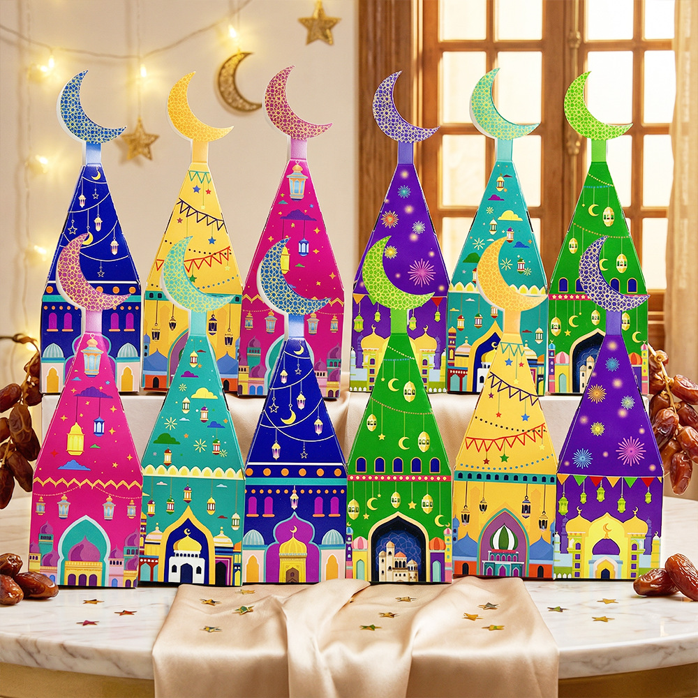 Cross-Border New Creative Moon Mosque Candy Packaging Box, Moon Festival Gift Box, Wedding Candy Box, Wholesale in Stock