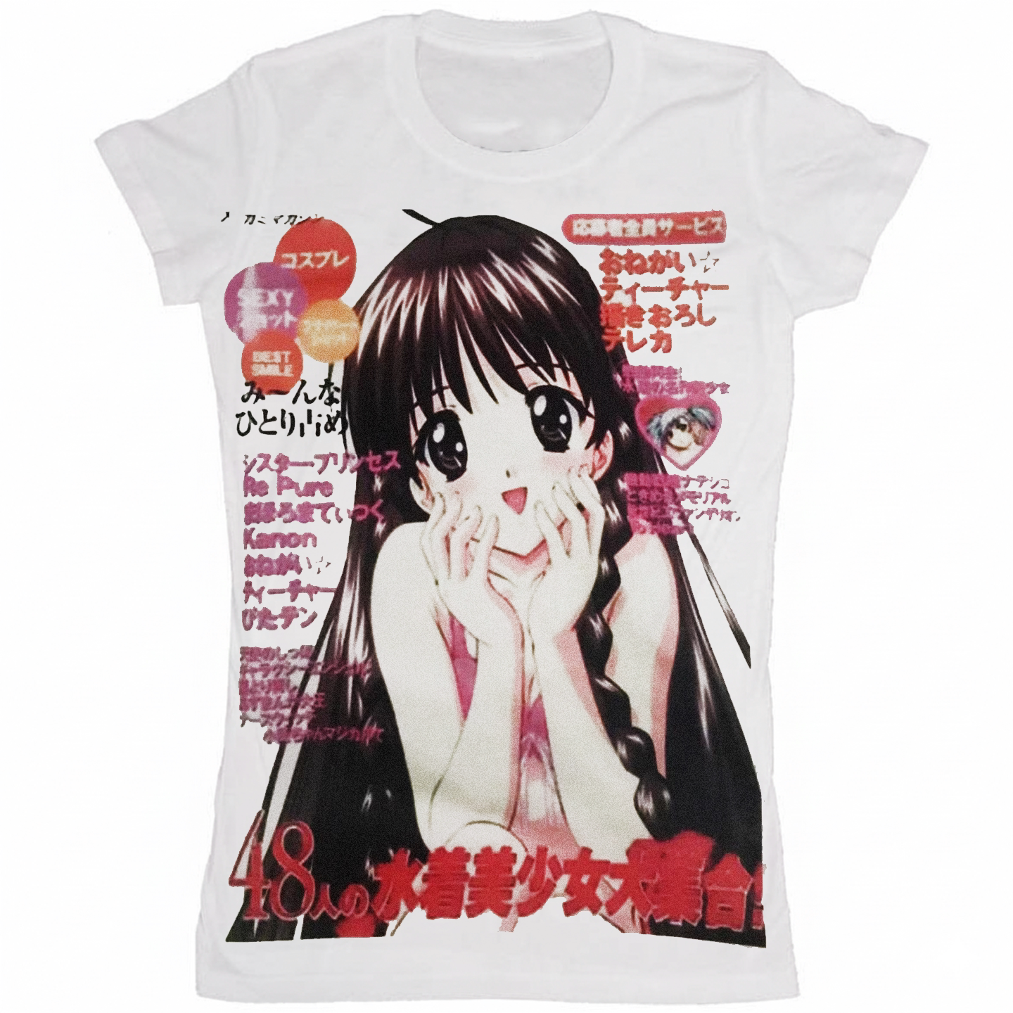 Light and Casual Slim-Fit T-Shirt with a Pure and Alluring Y2K Aesthetic, Anime-Inspired Sweet and Cool Short-Sleeve Top That Makes You Look Slimmer Foto QC de TAOBAO na Qualit.ly