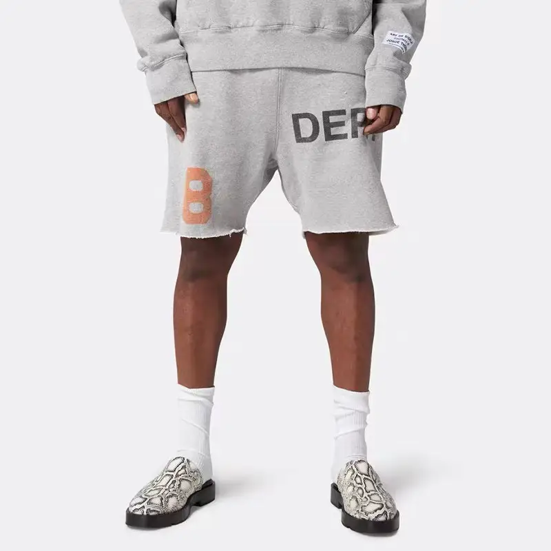 Life Gallery Dept High Street Fog Retro Distressed letter Camouflage Graffiti Drawstring Half Length shorts
