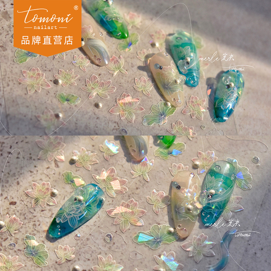 tomoni crystal diamond nail stickers no loss cooperation Japanese nail stickers Wholesale shell light Lotus MS401