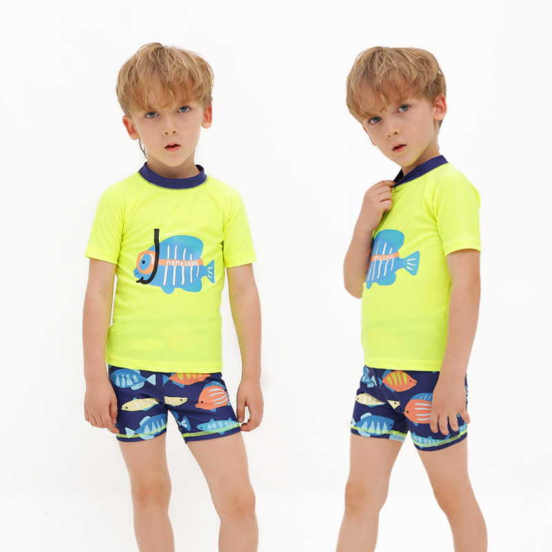 Foreign Trade Children's Swimsuit Boys Split Swimsuit Swimsuit Swimming Trunks Large Children's Sun Protection Swimsuit Children's Baby's Swimsuit