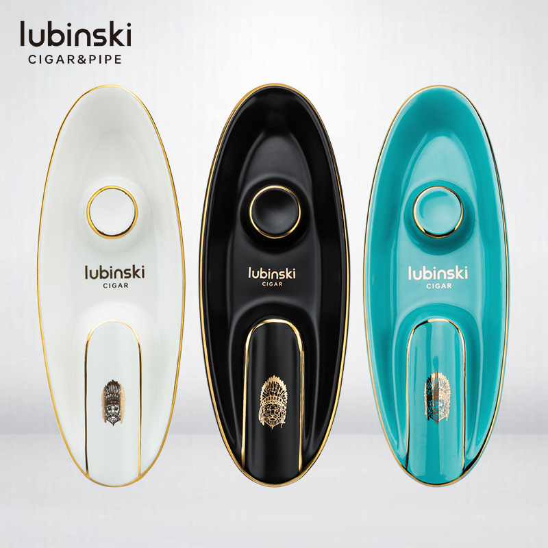 LUBINSKI LUBINSKI Cigar Ashtray Ceramic Metal Stroke Ashtray Boat Art Cigar Ashtray