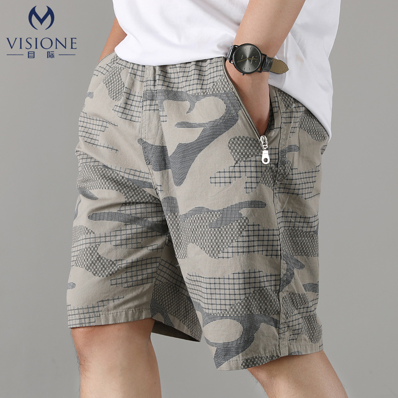 2025 Summer Cotton New Men's Shorts Comfortable Trendy Casual Beach Pants Middle-aged Breathable Five-point Sports
