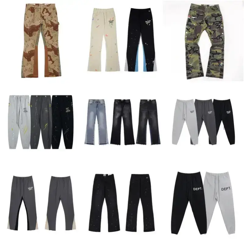 Cross-border foreign trade Gallery dept splash ink graffiti casual pants camouflage stitching couple leggings pants pants fashion