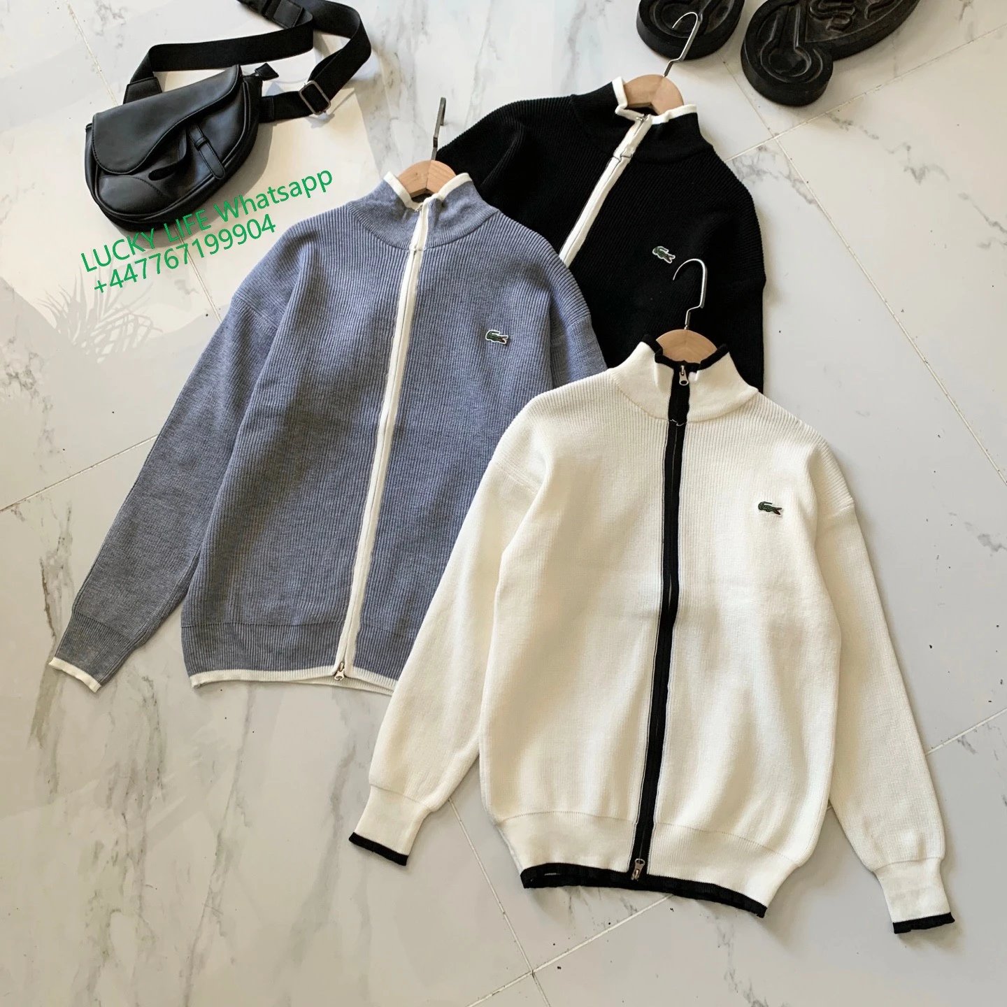 Lacoste Knit Zip-Up Sweater