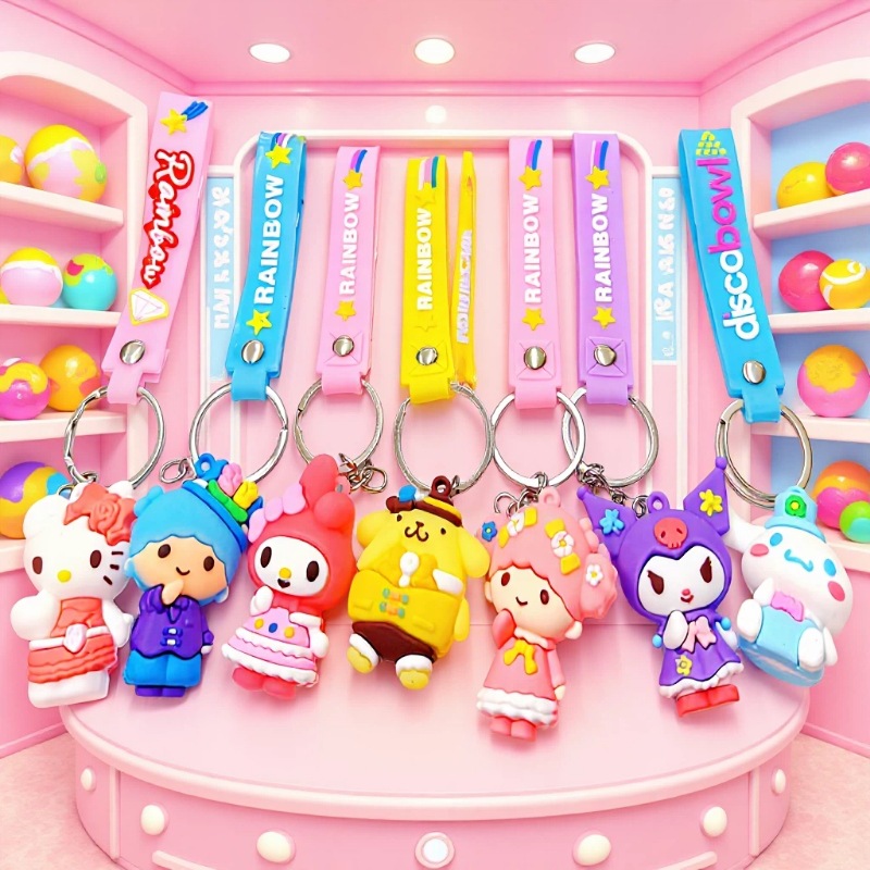 Kt Cat Pendant Keychain Kulomi Surrounding ins Cute Cartoon High Color Value Send Girlfriend Jewelry Stall Supply