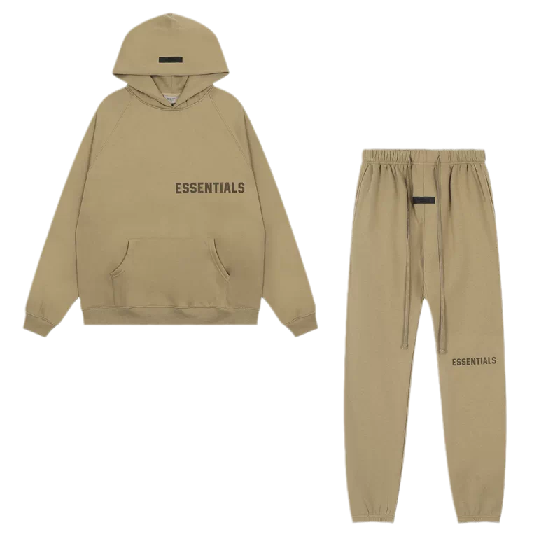 American fashion brand ESSENTIALS plush printed and plush suit men's loose fit FOG hoodie casual ankle pants INS