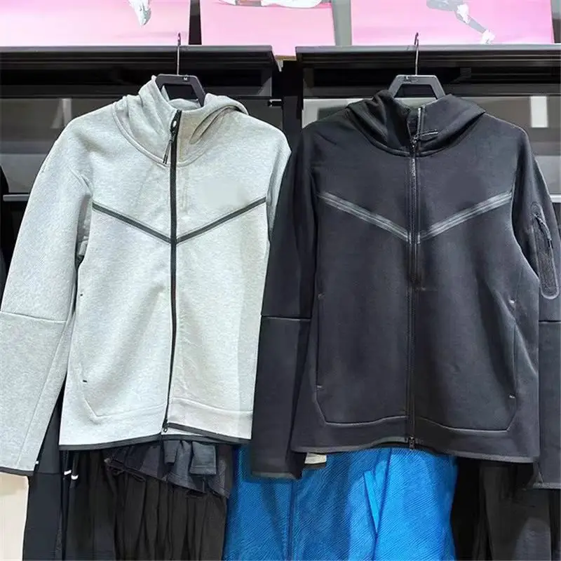 2025新款男女子拉链休闲卫衣运动训练针织连帽防风外套夹克