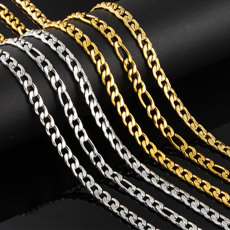 Stainless steel NK chain fashion jewelry chain DIY necklace bracelet trendy men's and women's chain European and American hip hop chain accessories