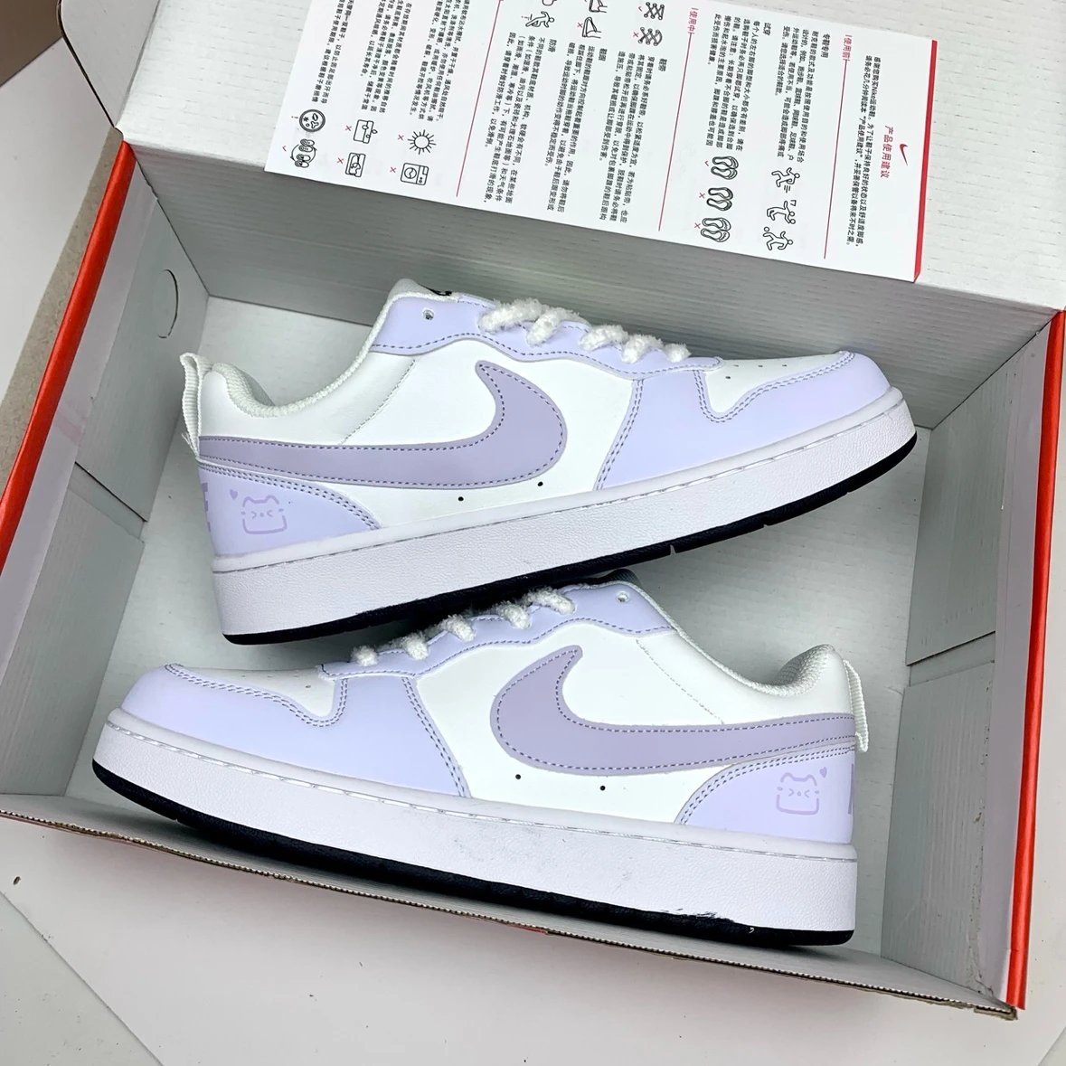 Putian Non-card Collection Small Air Force GS White Purple High Version Last Technology Fashion Trend Men's and Women's Same Style Board Shoes Non-slip Joker Couple Casual Shoes Ins