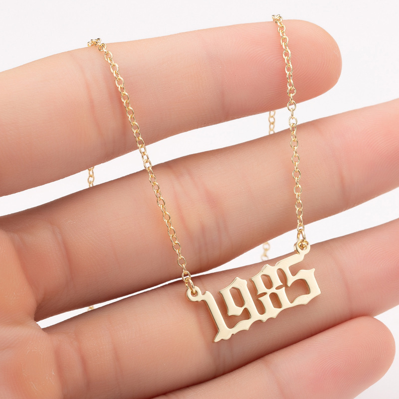Women's Personalized Stainless Steel 2002 Necklace