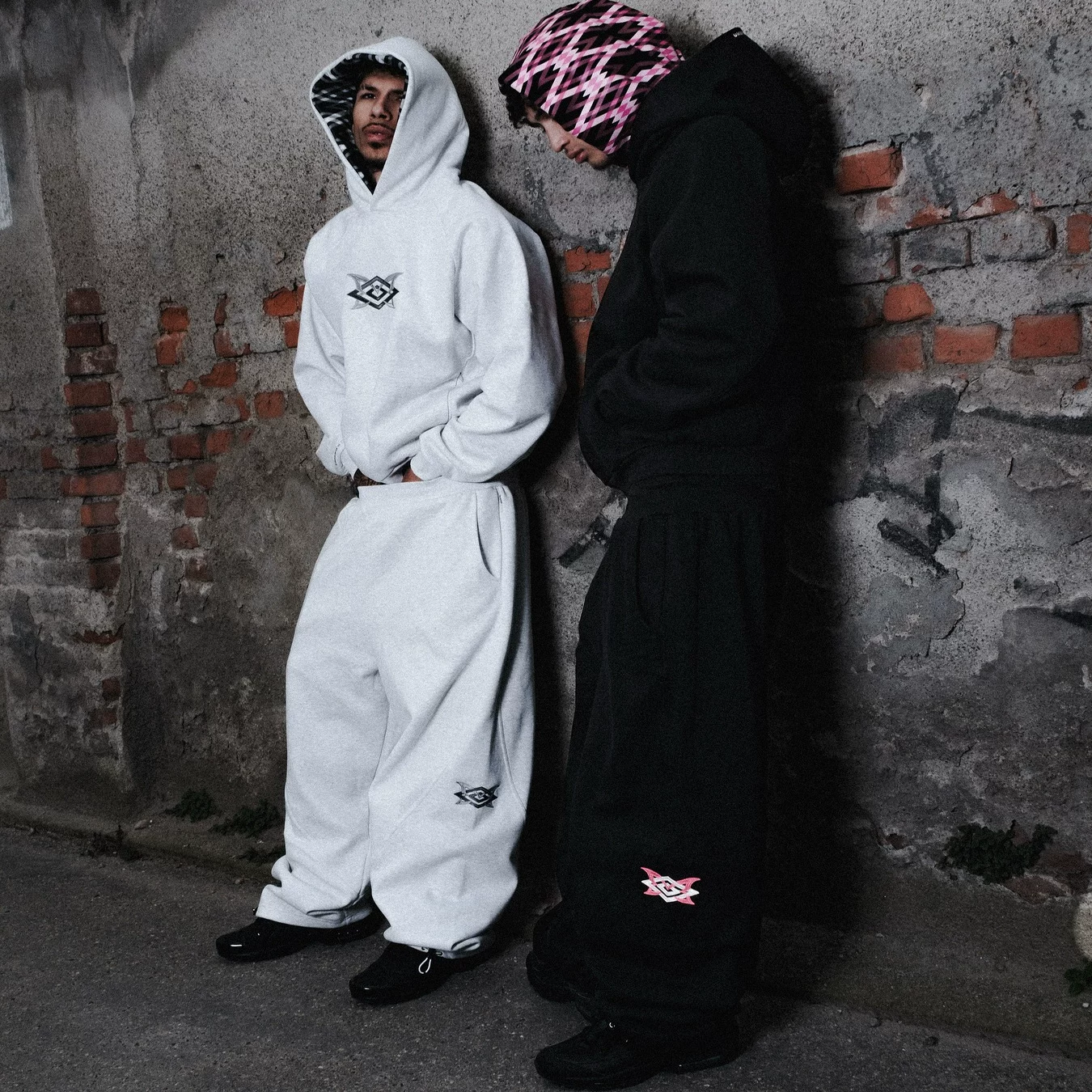 Mertra collaboration heavyweight American street hip-hop embroidered patchwork hooded sweatshirt trendy casual sports suit sweatpants