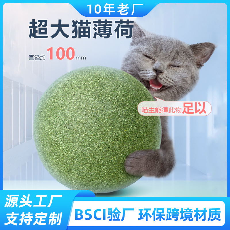 Customized 10cm Large Catnip Toy Ball, Giant Cat Toy, Teeth Grinding Tool, Cat Self-Entertainment Toy for Chewing
