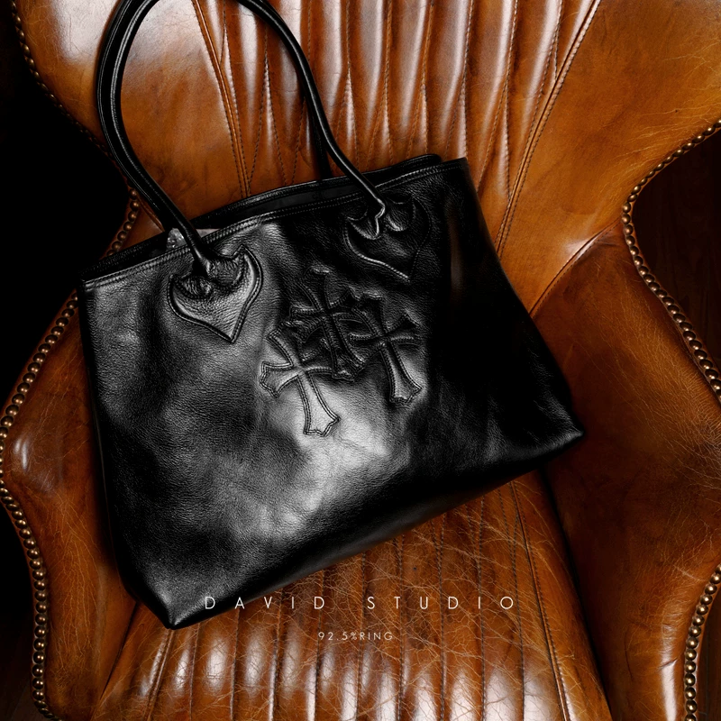 David customized S imported Italian top layer leather cowhide women's single shoulder handmade backpack trendy and versatile