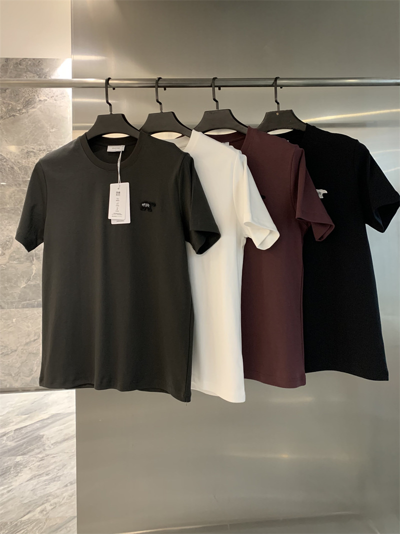 HK Order! Summer couple washing and sanding treatment skin-friendly breathable clean color round neck short sleeve T-shirt