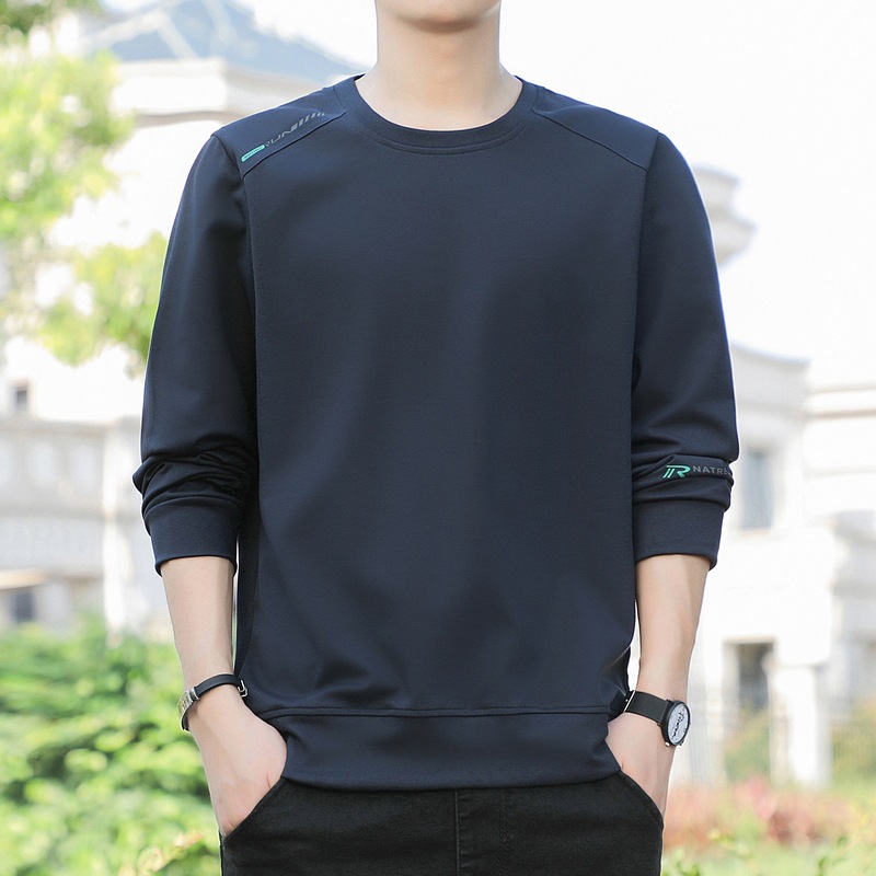 Men's Sweatshirt, New Spring and Autumn Style, Round Neck Pullover, Comfortable Base Shirt, Versatile for Youth, Large Size, Sports Casual Top