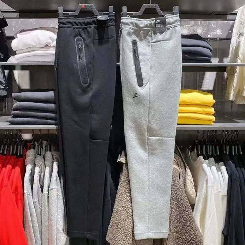2025 New Spring & Fall Men's Casual Pants Printed Hook Knitted Splicing Sports Leggings Pants Cu4502
