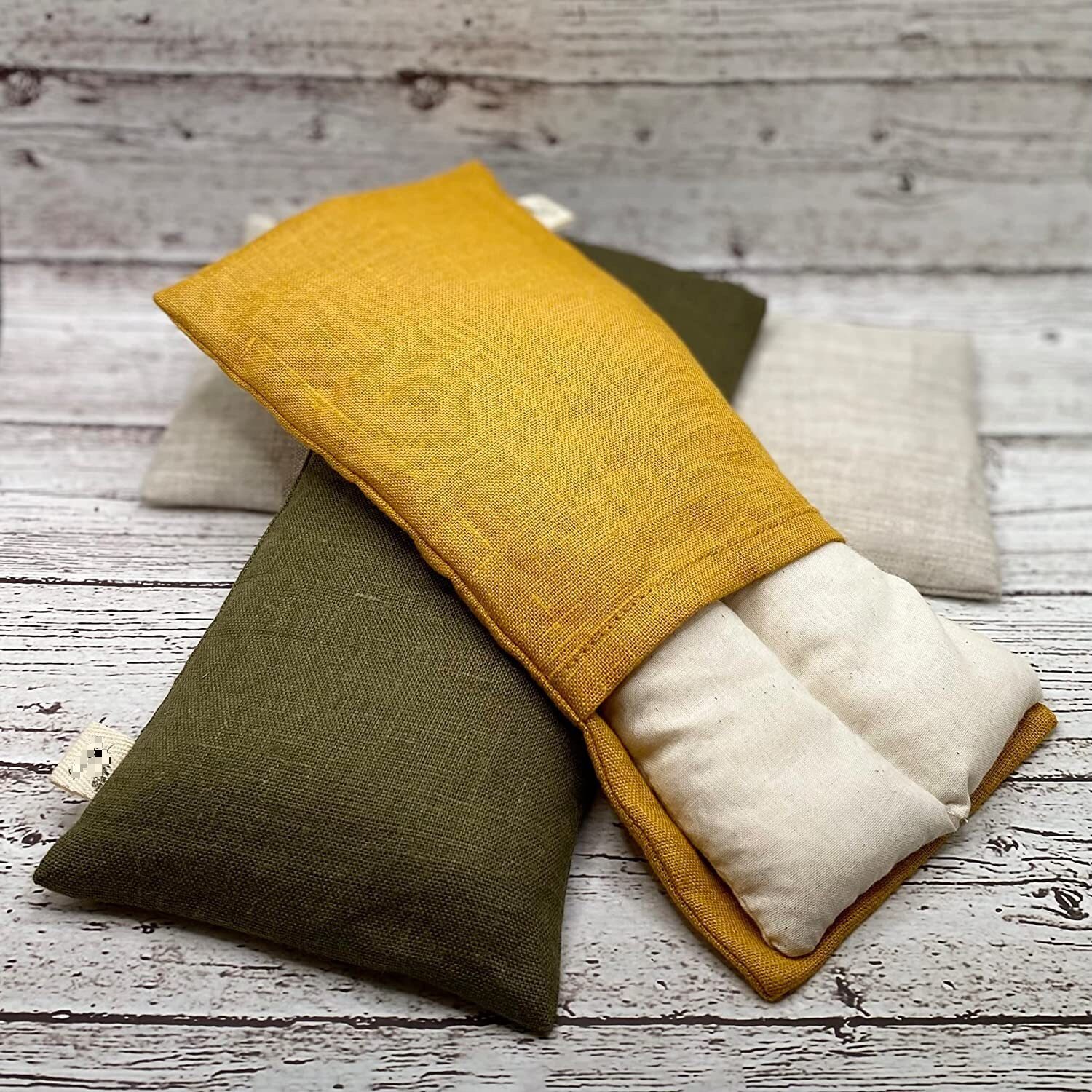 Cross-Border Microwave Oven Heated Flaxseed Lavender Yoga Eye Pillow Cotton and Linen Pure Color Simple Style Sleep Steam Eye Mask