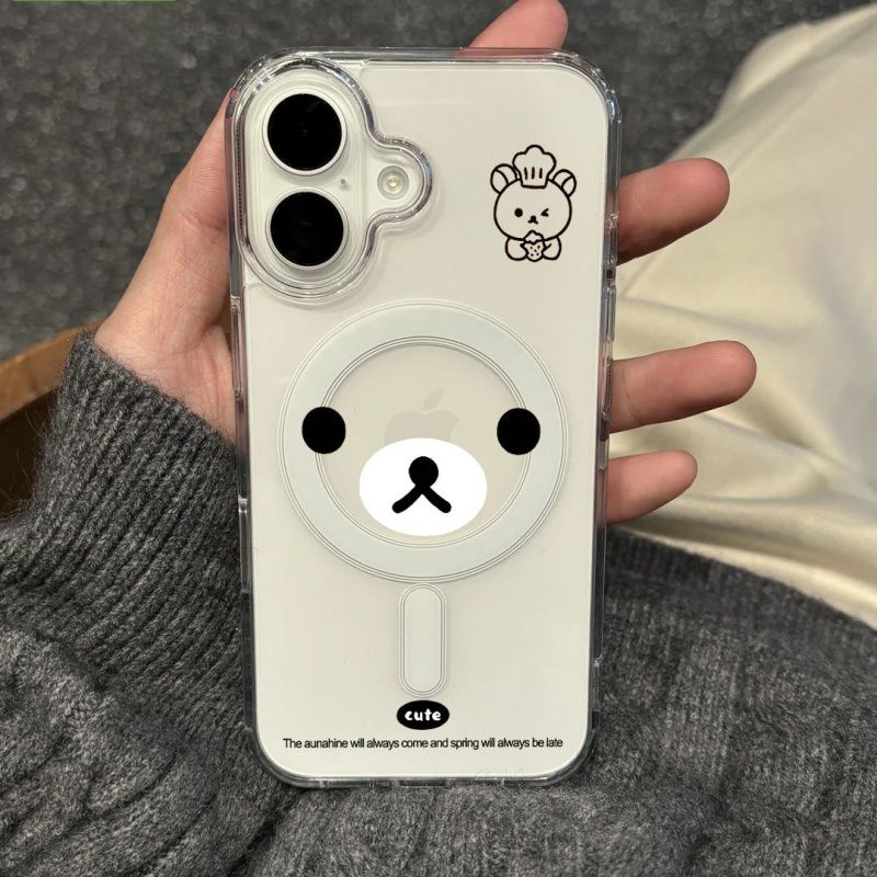 Chef Rilakkuma Suitable for Apple 16Promax Magnetic Ai Button 14 15 Acrylic Large Hole 13Pro Cartoon