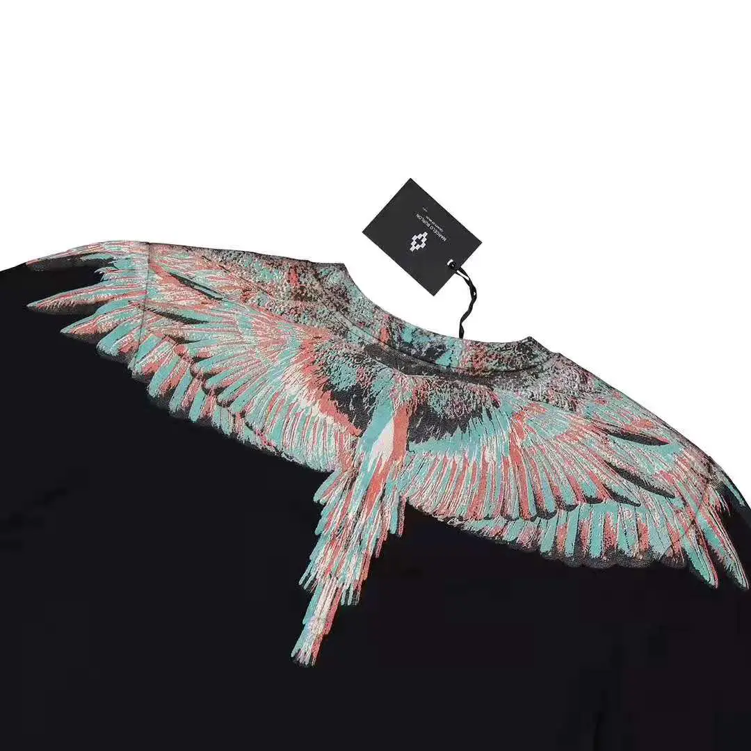 Trendy Marcelo Burlon Marcelo Burlon Mb Phantom Wings Men and Women Same Style Long sleeves Round Neck Sweatshirt Outer