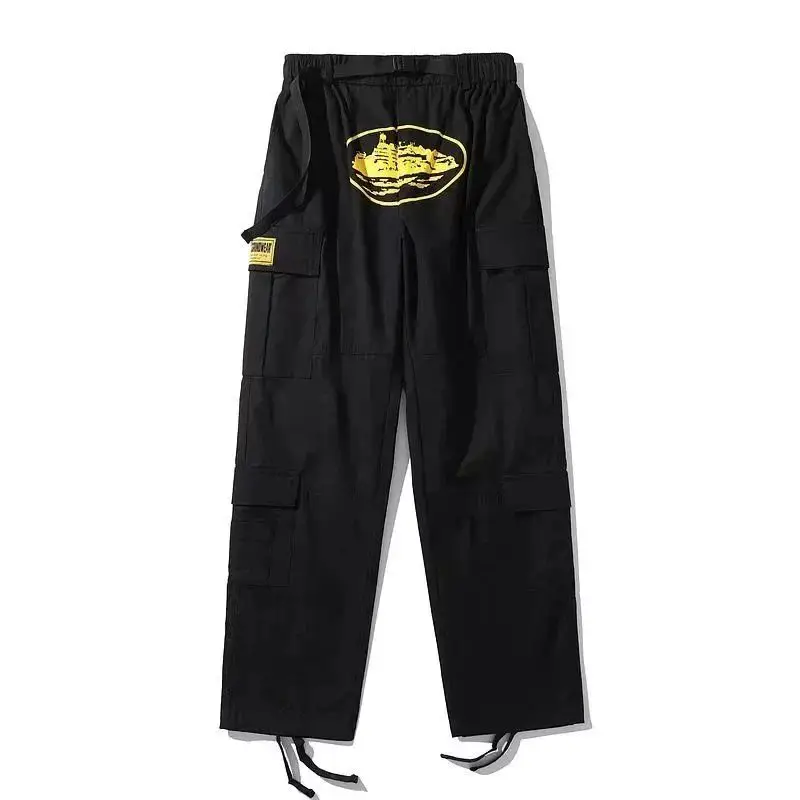 Cross-border American Multi-Pocket Printed Work Pants Men's 1 Brand Loose Straight Peplum Casual Pants-005